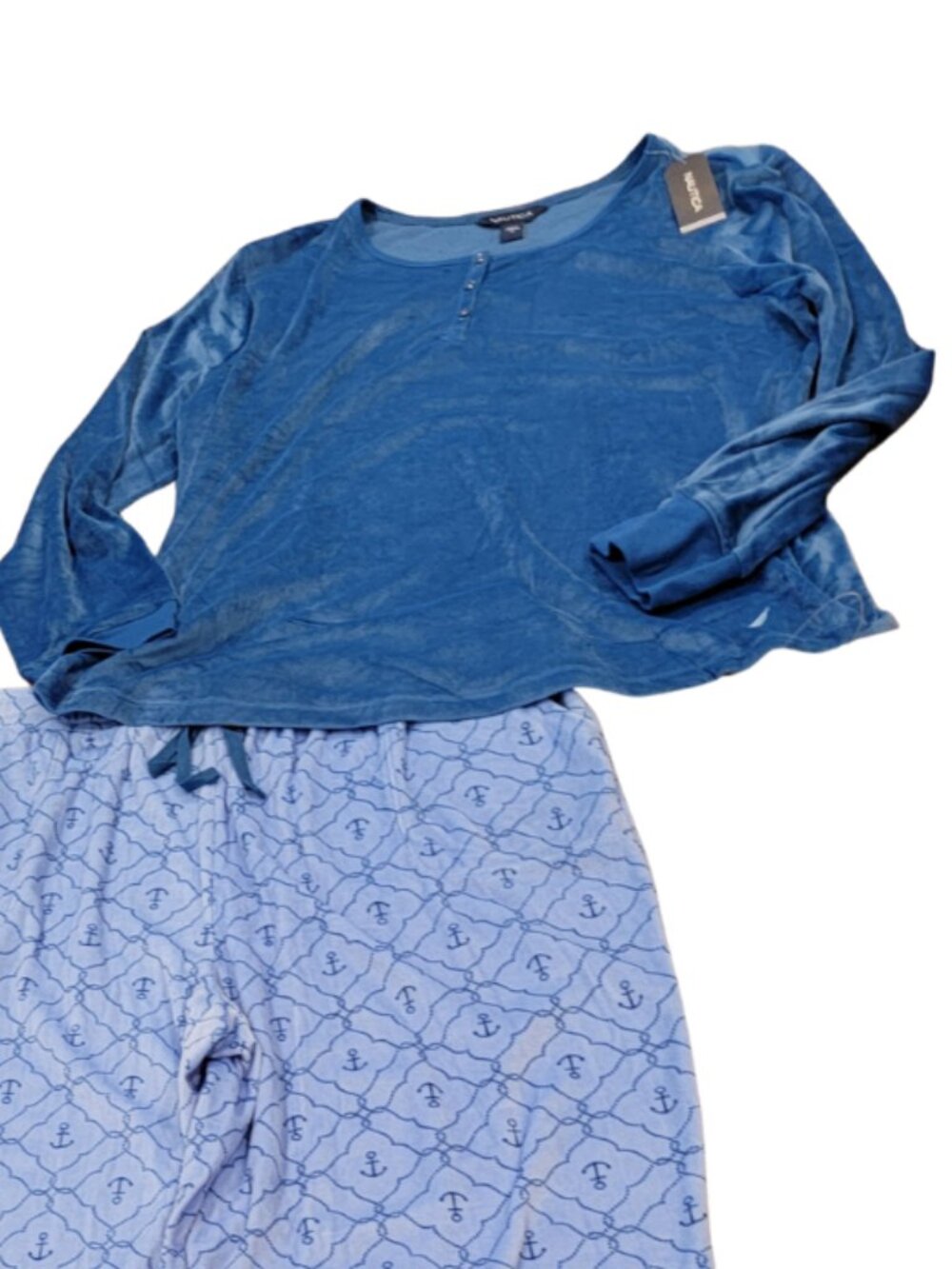 Nautica Nautical Blue Women's Pajama Set Velour - Picture 4 of 12